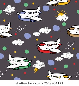 sheep flying high seamless doodle 