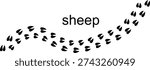 Sheep Footprint Seamless Pattern Background – Farm Animal Hoof Print Vector EPS