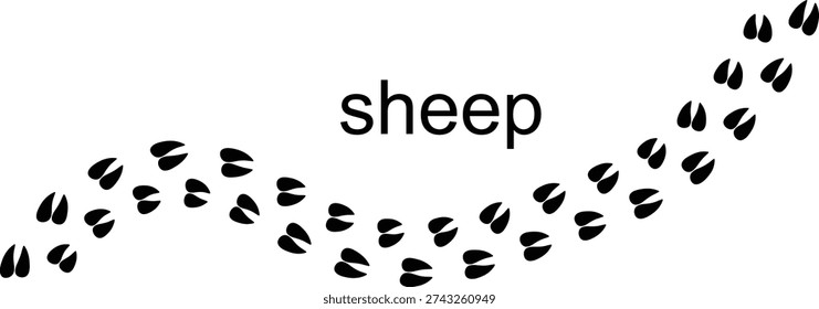 Sheep Footprint Seamless Pattern Background – Farm Animal Hoof Print Vector EPS