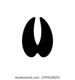 Sheep footprint silhouette icon vector flat design.