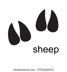 Sheep Footprint Vector Set – Farm Animal Hoof Print Track Silhouette Icons EPS