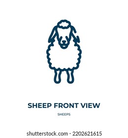 Sheep front view icon. Linear vector illustration from sheeps collection. Outline sheep front view icon vector. Thin line symbol for use on web and mobile apps, logo, print media.