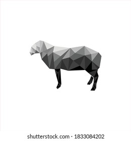 sheep Geometric Triangle Logo Icon Design, sheep Triangle
