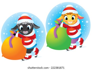 Sheep with gifts 