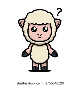 Sheep goat cute mascot design illustration vector template