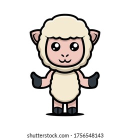 Sheep goat cute mascot design illustration vector template