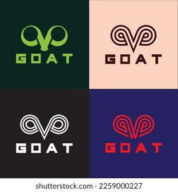 Sheep goat horns idea logo design vector icon illustration. Aries zodiac symbol logos
