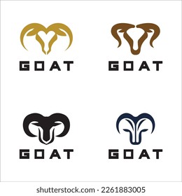 Sheep goat horns idea logo design vector icon illustration. Aries zodiac symbol logos