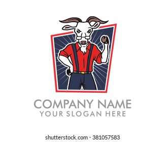sheep goat man mascot cartoon character
