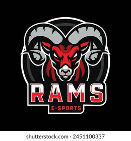 sheep goat ram lamb modern sport vector gaming mascot logo design head big horn