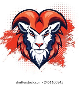 sheep goat ram lamb modern sport vector gaming mascot logo design head big horn