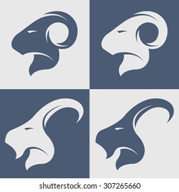 Sheep and goat symbol, logo, icon.