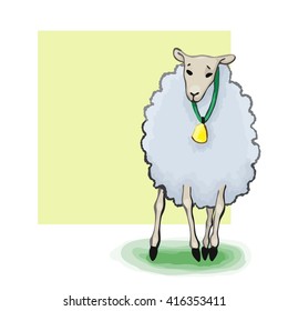 Sheep with golden bell