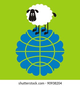 Sheep, good and different # 01. Set for the press on T-shirts.