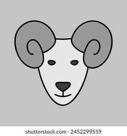 Sheep grayscale icon. Farm animal vector illustration. Agriculture sign. Graph symbol for your web site design, logo, app, UI. EPS10.