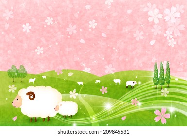  Sheep greeting cards background