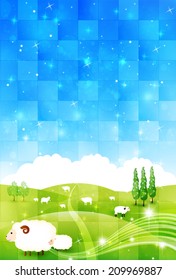  Sheep greeting cards background