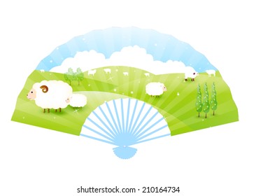 Sheep greeting cards background