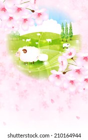 Sheep greeting cards background