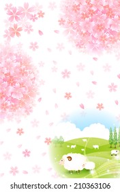  Sheep greeting cards background