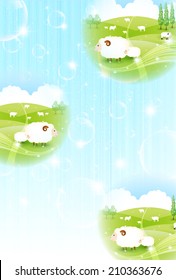  Sheep greeting cards background