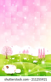 Sheep greeting cards background