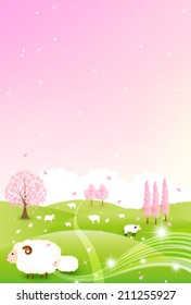 Sheep greeting cards background