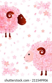Sheep greeting cards background