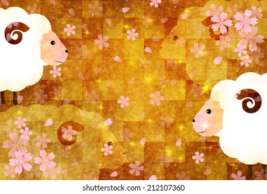 Sheep greeting cards background