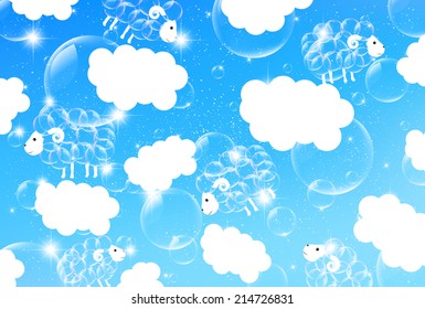 Sheep greeting cards background