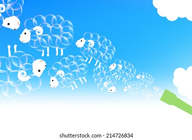 Sheep greeting cards background