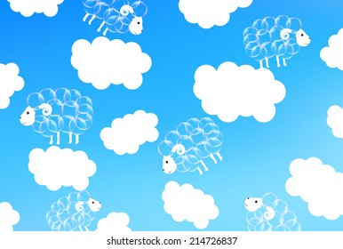 Sheep greeting cards background