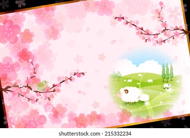 Sheep greeting cards background