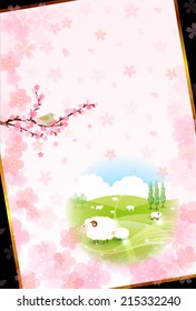 Sheep greeting cards background