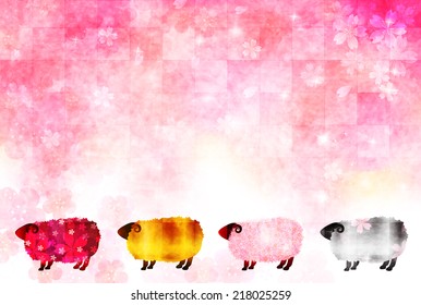 Sheep greeting cards background