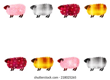 Sheep greeting cards background