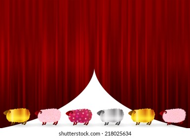 Sheep greeting cards background