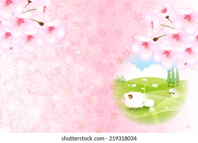 Sheep greeting cards background