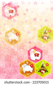 Sheep greeting cards background