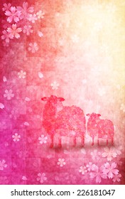 Sheep greeting cards background