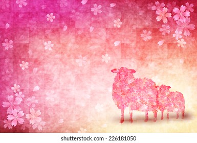 Sheep greeting cards background