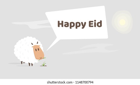 Sheep Happy Eid Haj Mubarak holiday