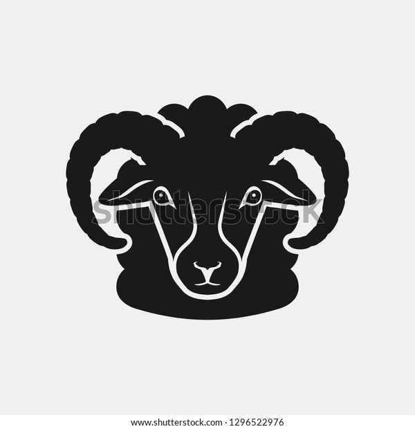 Sheep Head Black Silhouette Farm Animal Stock Vector (royalty Free 