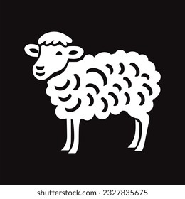 Sheep head Black and white Icon