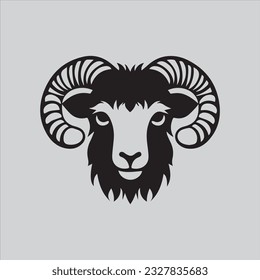 Sheep head Black and white Icon