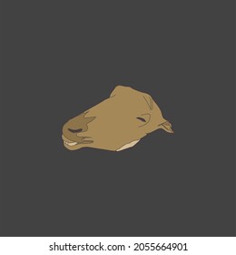 Sheep Head. Cooking A Dish From A Sheep's Head. White Background. Vector. 