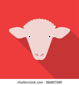 Sheep head or face icon. Farm animal concept. Vector illustration.