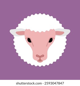 Sheep head face isolated Vector illustration