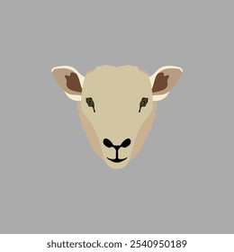 Sheep head, Face Vector Illustration on white background.