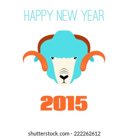 sheep head, flat 2015 logo, in color